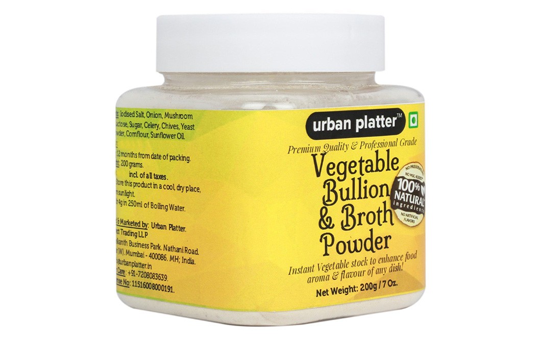 Urban Platter Vegetable Bullion & Broth Powder   Glass Jar  200 grams